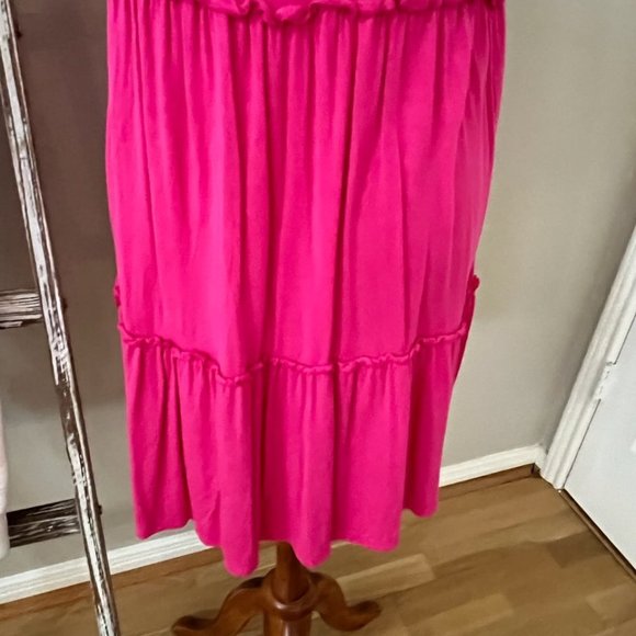 Hot Pink Heimish USA Ruffle Swing Dress - Size Med. NWOT - Picture 4 of 4